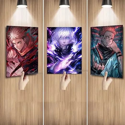 3d holographic anime or gaming poster
