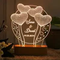 3d illusion personalized led heart lamp