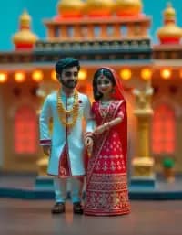 3d printed miniature of your couple pose