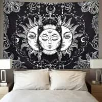 aesthetic wall tapestry with mandala print