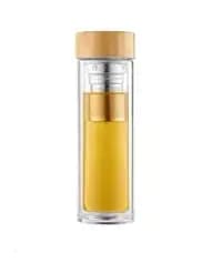 bamboo & glass tea infuser bottle