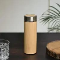 bamboo & stainless steel thermos bottle