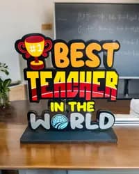 best teacher in the world wooden trophy