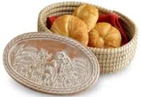 bread warmer basket with stone