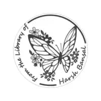butterfly library personalised book stamp