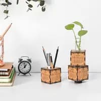 calendar with beautiful green desk planter