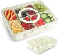 container divided serving tray with lid