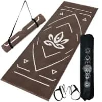 cotton yoga mat with carry strap