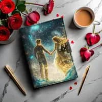 couple holding hands uv print diary