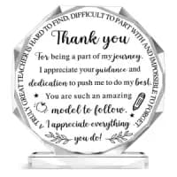 crystal paperweight with motivational quote
