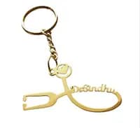 customized doctors stethoscope golden keychain