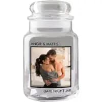 date night jar with custom glass jar