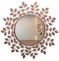 designer mirror with gold leaf frame