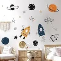 diy rocket ship wall decals