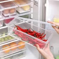 fridge storage boxes with removable drain plate