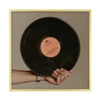 gold vinyl record wall art