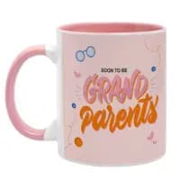 grand parents printed pink mug