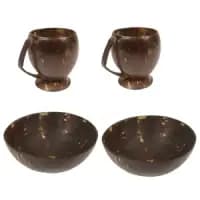 hand carved coconut shell bowls