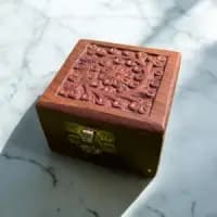 handcrafted wooden jewelry box with floral design