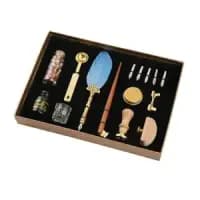 handmade calligraphy set with ink & feather quill