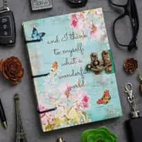 handmade printed cardboard journal diary