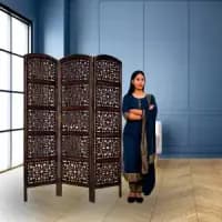 handwoven cane or rattan room divider