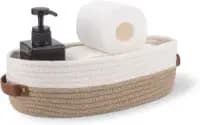 handwoven cane storage basket
