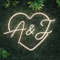 heart shaped neon name sign