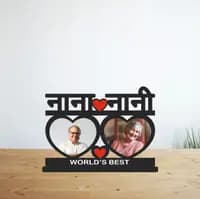 heart wooden table top photo frame