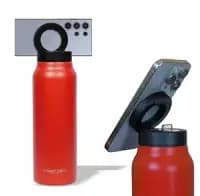 insulated bottle with magnetic phone holder