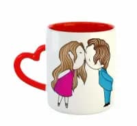 kissing mugs with heart shaped handles