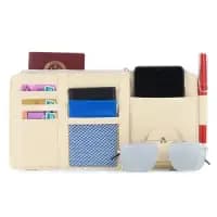 leather car sun visor organizer