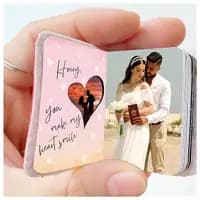 leather mini photo album keychain