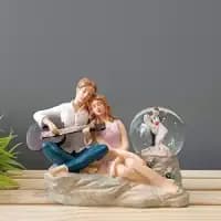 love couple glass ball miniature statue