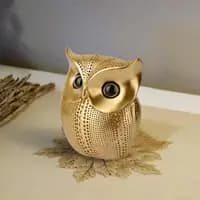 lucky owl resin art figure showpiece