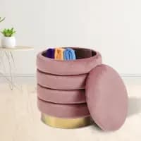 luxury velvet ottoman stool with hidden storage