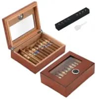 luxury wooden cigar box with humidifier