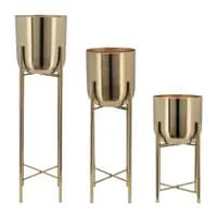 metal floor plant pot set
