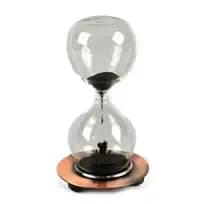 modern glass hourglass with magnetic sand