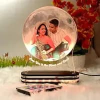 moon shape 3d led photo lamp