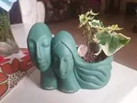 personalized couple ceramic planter
