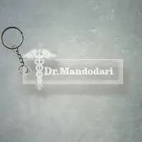 personalized doctor logo cutout keychain