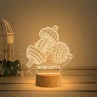 personalized dumbbell 3d night lamp