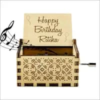 personalized hand cranked wooden music box