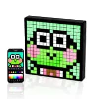pixel art digital clock with custom animations