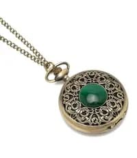 pocket analog watch pendant with chain