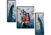 radha krishna with couple peacock painting