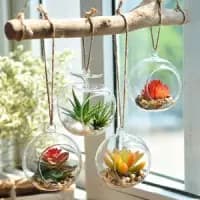 recycled glass terrarium with led light