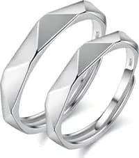 silver plated adjustable couple ring