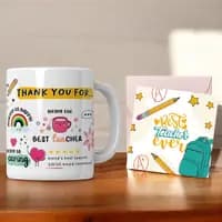 teacher doodle mug with greeting card